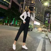 Весенние осенние джинсы новые модные повседневные Черные джинсы с высокой талией размера плюс женские свободные комбинезоны с манжетами Брюки размера плюс