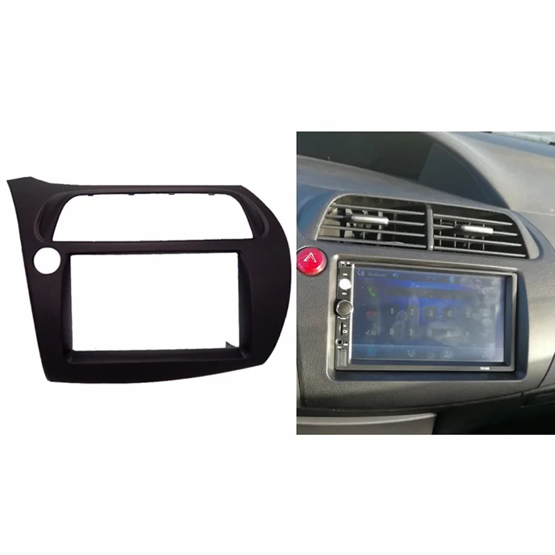 Для Honda Civic двойной Din фасции Радио Dvd стерео Cd панель приборная панель монтажная Установка отделка комплект лицевая рамка с проводом Harne