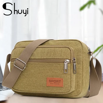 

Autumn and Winter 2020 New Men's Shoulder Bags Fashion Sports Canvas Boy Messenger Bag Multifunctional Outdoor Travel Zipper Bag