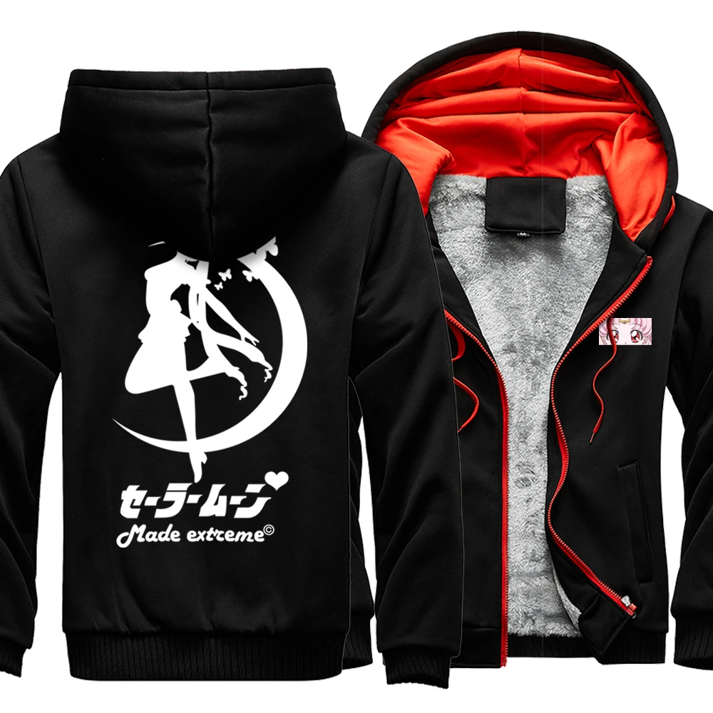 

Sailor Moon Male Jacket Street Loose Solid Color Jackets Funny Fashion Clothes Winter Mens Hoodie