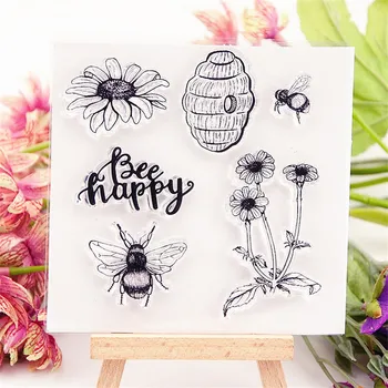

10.5x10.5cm honey bee Transparent Clear Stamps Silicone Seals Roller Stamp DIY scrapbooking photo album/Card Making