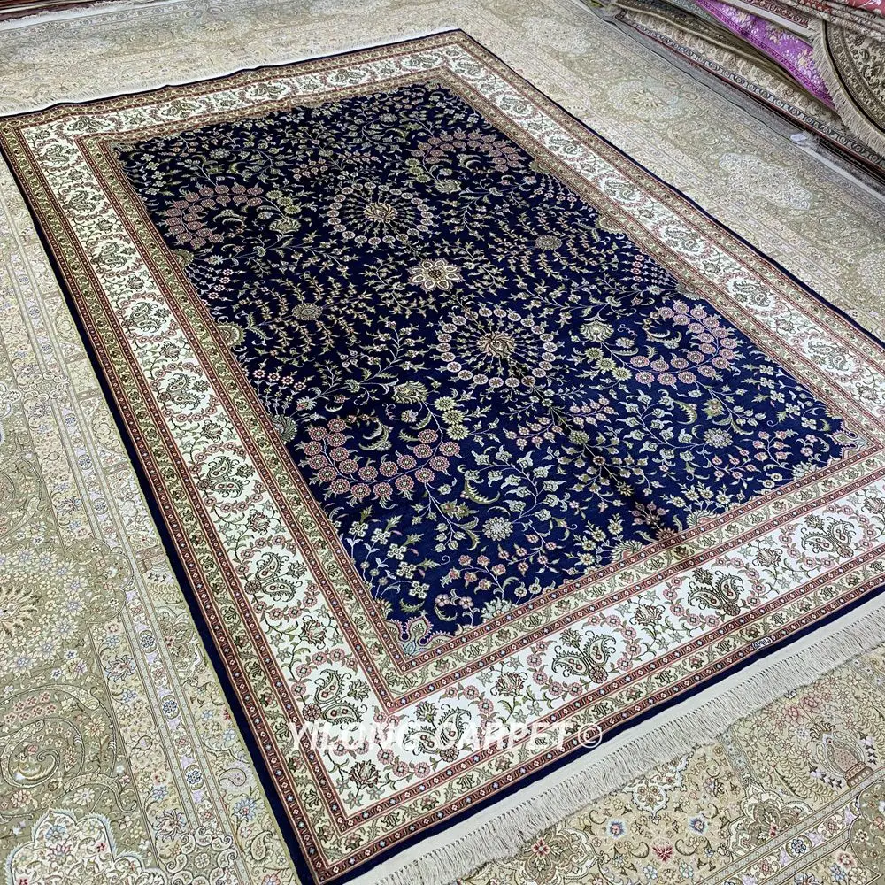 Yilong 6 'x 9' винтажные шелковые коврики ручной работы персидские Цветочные