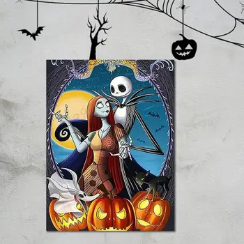 

Pumpkin Skull 5D Diamond Painting Kit Waterproof Picture Halloween Diamond Embroidery Needlework Full Drill Square New Arrivals