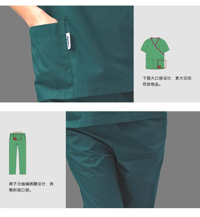Viaoli New Arrival 100% Cotton Scrub Suit Cloth Medical Female Nurse Uniform Operating Room Scrub Clothes Dress Medical Cloth