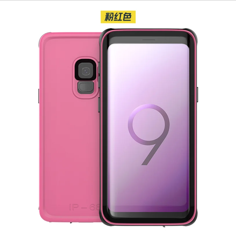 Водонепроницаемый защитный чехол для телефона samsung galaxy A50 A70 A40 A20 Note 8 9 10 S8 S9 S10 plus чехол для телефона r - Цвет: Розовый