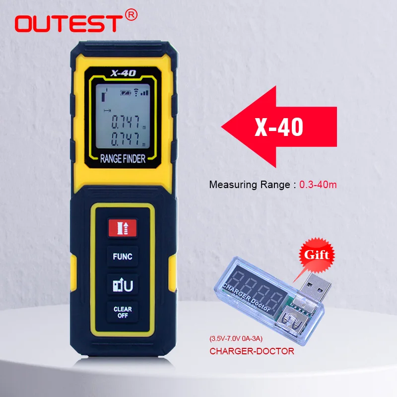 OUTEST мини лазерный дальномер 40 м/30 м измеритель инструмент линейки строительное