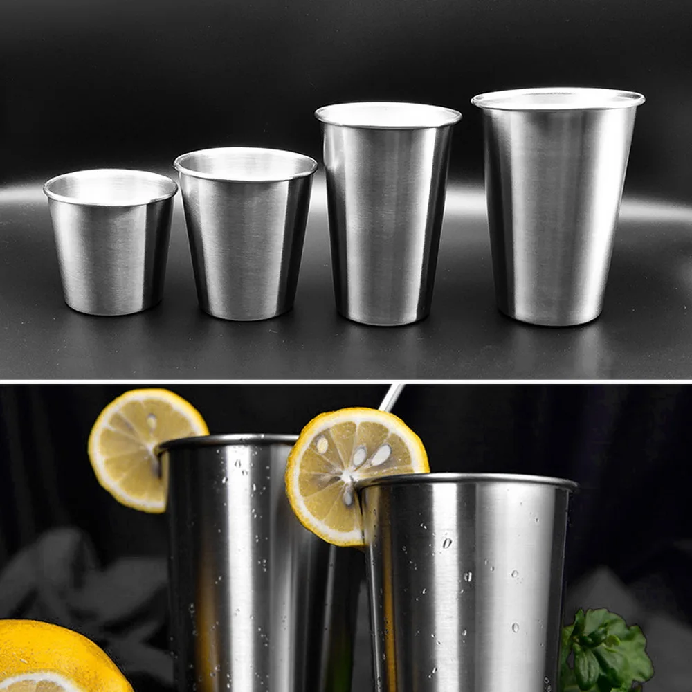 1 шт. Новая металлическая чашка из нержавеющей стали пивные чашки бокал для
