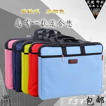 

File Holder Hand File Bag Canvas Students Makeup Missed Lessons Multilayer A4 Zipper Information Briefbag File Bag