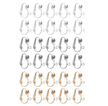 

10Pcs Clip-on Earring Converter with Easy Open Loop No Pierce Ear Jewelry Making