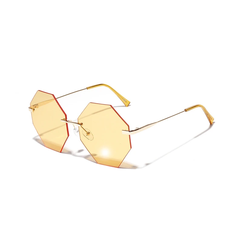 Новая мода многоугольная морская цветная пленка мужские и женские солнцезащитные очки Индивидуальные винтажные алмазные очки без полей