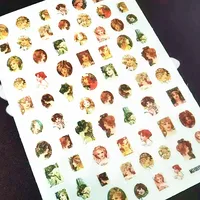 Newest Mucha Pattern Self Adhesive Decal Slidr Back Glue DIY Manicure Decoration Wraps Nail Sticker  MG0515-36 1