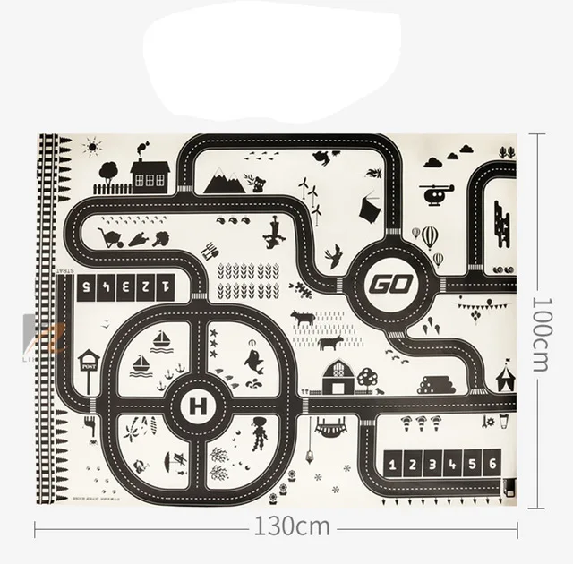 130*100 см DIY карта парковки автомобиля литые игрушки сплав автомобиль дети город сцена Taffic карта шоссе игровая сумка для пляжного коврика водонепроницаемый матрас