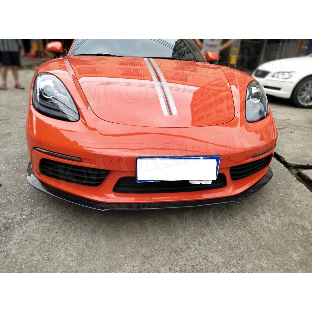 Передний бампер спойлер для губ подходит для Porsche 718 Cayman Boxster база S карбоновое волокно головка бампер Лопата протектор