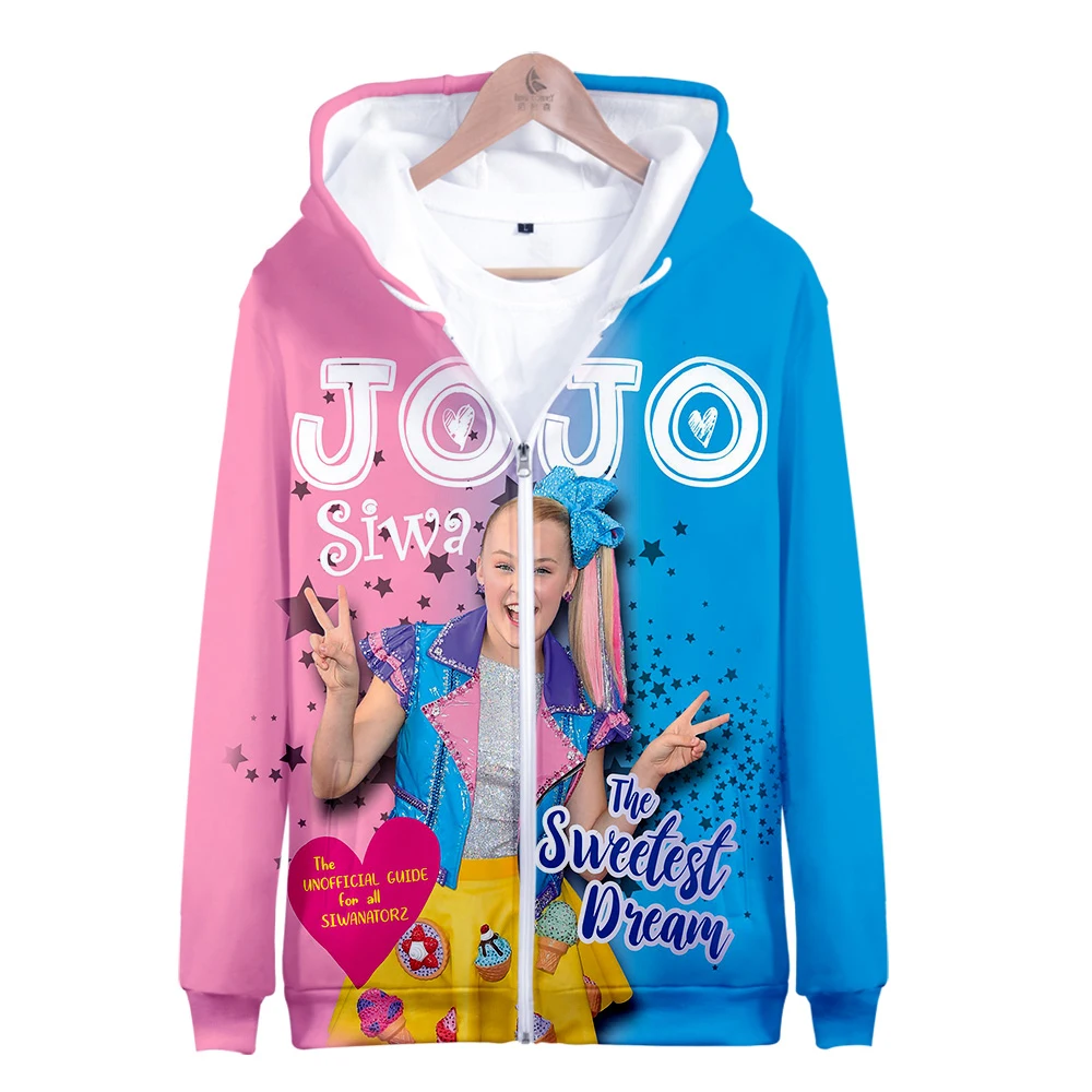 Новинка, толстовка на молнии JOJO SIWA, повседневные толстовки с капюшоном, новая модная крутая осенняя и весенняя Толстовка Highstreet