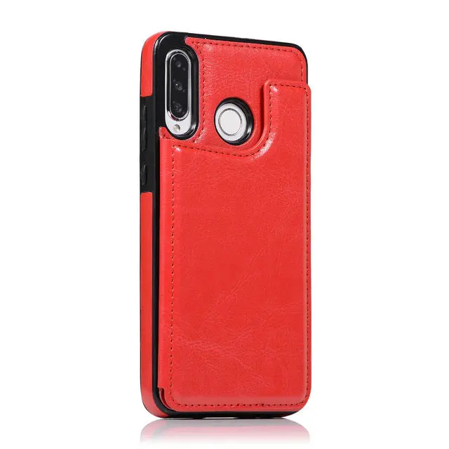 Чехол для huawei P30 Pro, чехол для huawei P30 Lite, кожаный чехол со слотом для карт, кошелек для huawei P30, чехол с откидной крышкой, Haiwei P30Pro P30Lite - Цвет: Gules