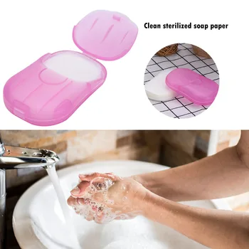 

100PCS Travel Portable Disposable Boxed Soap Paper Make Foaming Scented Bath Washing Hands Mini Paper Soap Random Color