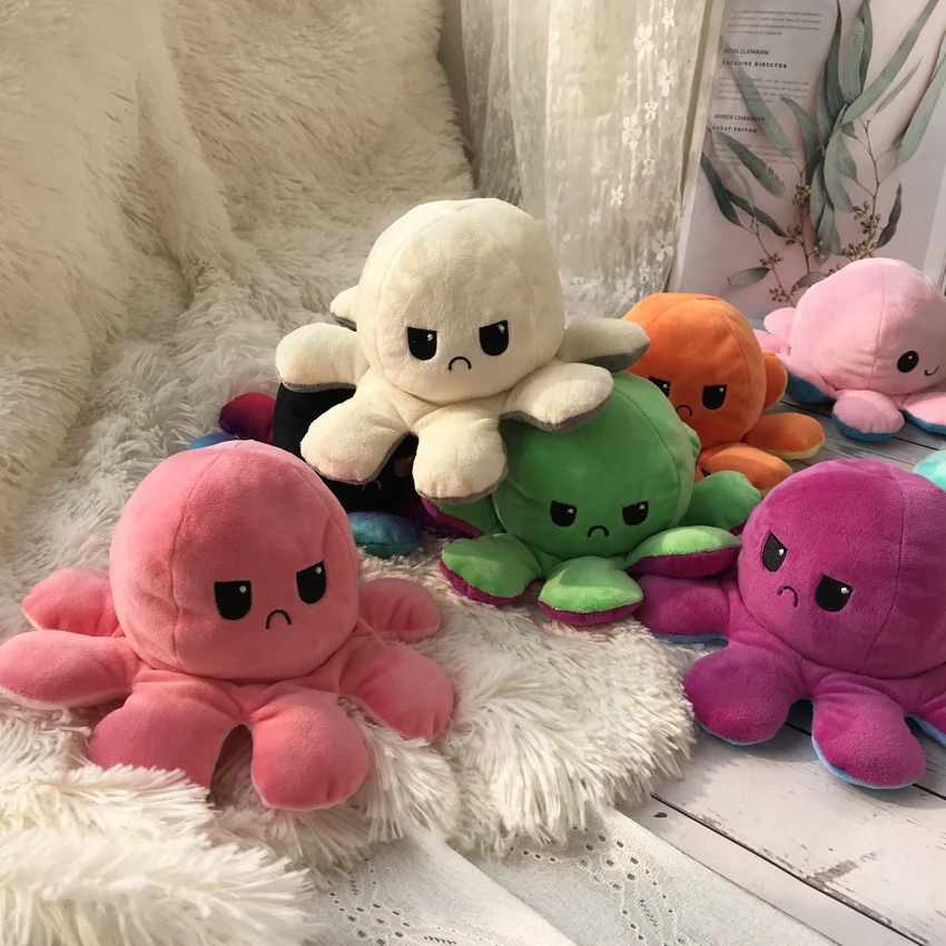 

Soft Reversible Flip Octopus Stuffed Plush Doll Simulation Reversible Plush Toy Color Chapter Plush Doll Filled Plush Child Toy