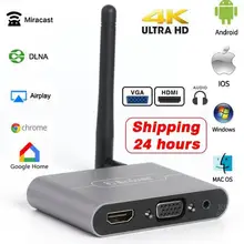 Mira экран X6W плюс беспроводной HDMI VGA HD ТВ Ключ адаптер Miracast Airplay DLNA зеркальный экран для IOS Android телефон для автомобиля тв