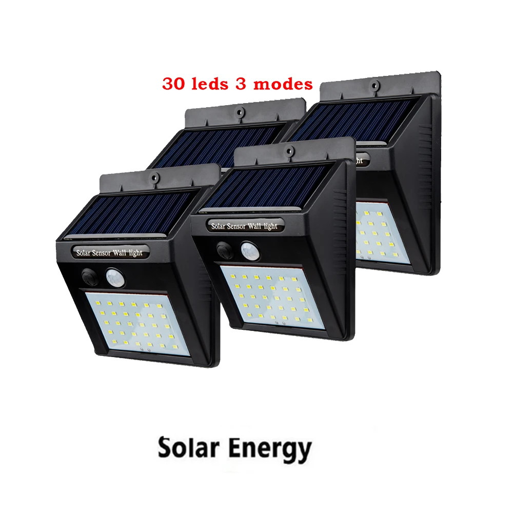 

2/4PCS 30 LED Solar Light Outdoor Solar Lamp PIR Motion Sensor Solar Panel Night Security Wall Light Garden Yard Path Waterproof