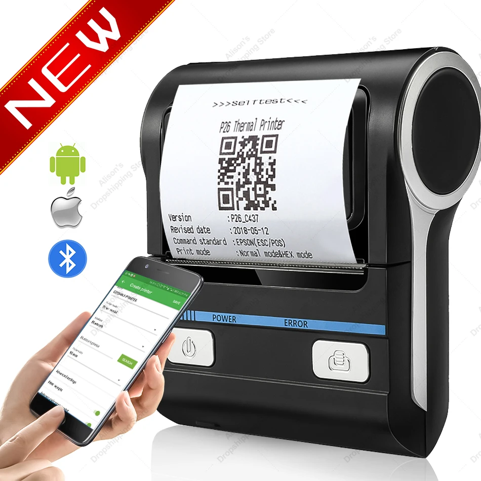 Бесплатное приложение Loyverse POS 80 мм Мини bluetooth Themal принтер портативный