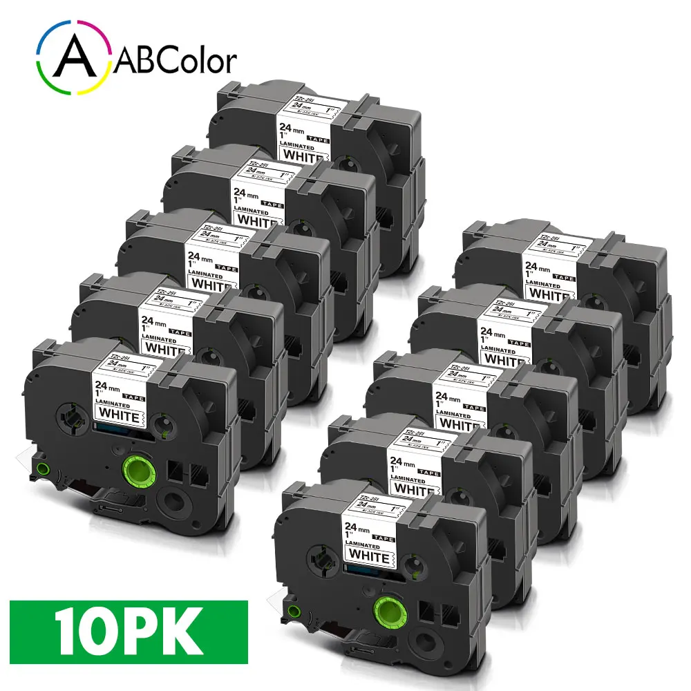 Fita Adesiva Laminada 10pk Compatível com 251 24 mm Faixa Preta sobre Branca para Impressora Fabricante de Etiqueta