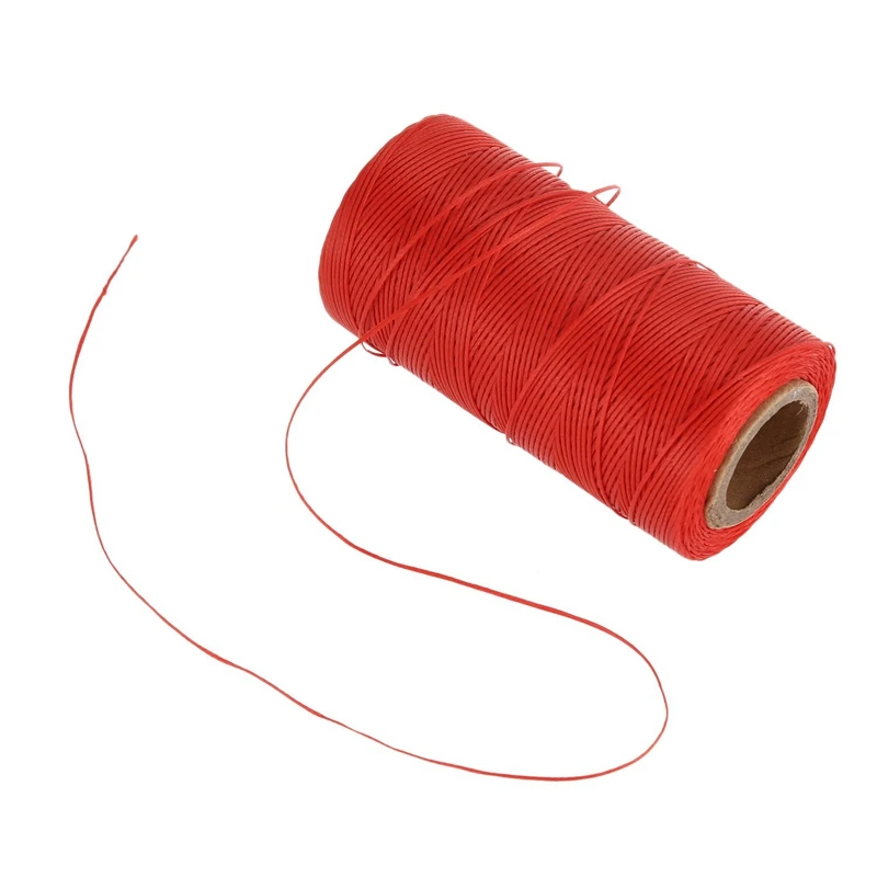 2 шт 260 м 150D 1 мм кожа швейная вощеная нить игла шнур ручной работы DIY цвет: красный и желтый