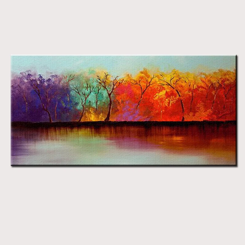 

Large Size Hand Painted High Quality Home Decoration Wall Art Oil Painting On Canvas Modern Abstract Landscape Tree Paintings
