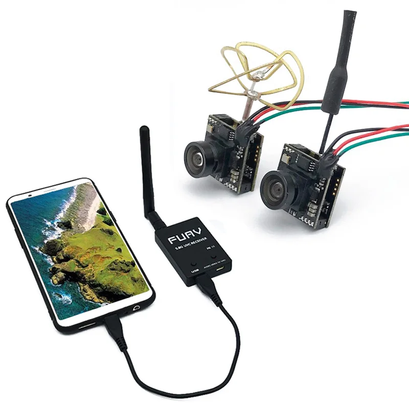 5 8G FPV приемник UVC видео Downlink OTG VR Android Phone + EWRF 200 мВт передатчик 48CH VTX 700TVL 120 градусов