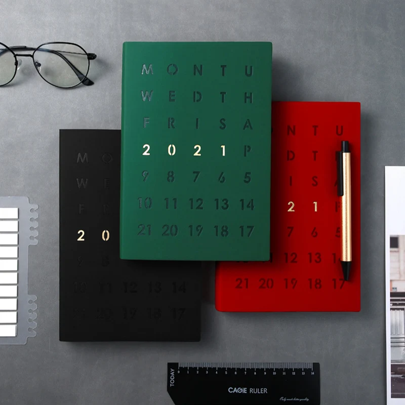

Agenda 2021 Planner Organizer A5 Notebook and Journal Business Diary Notepad Weekly Monthly Note Book with Pen Daily Handbook