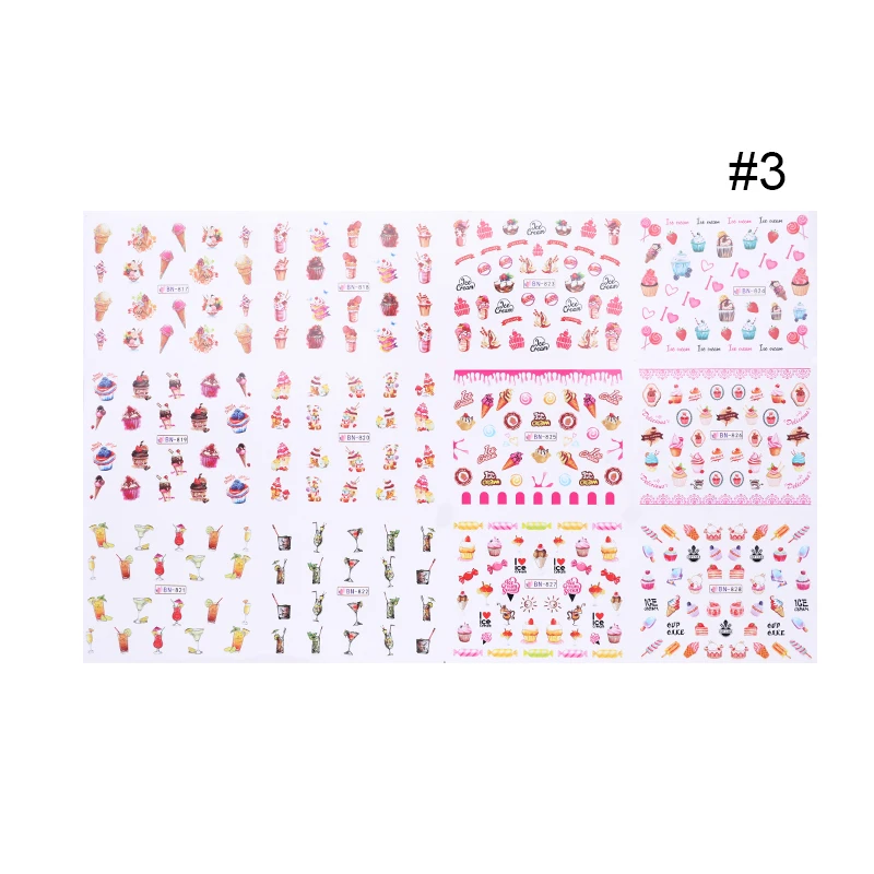 LEMOOC, 12 видов, Набор наклеек для дизайна ногтей, смешанный дизайн, переводная наклейка, слайдер, обертывание, все для маникюра, украшения для ногтей - Цвет: Pattern 13