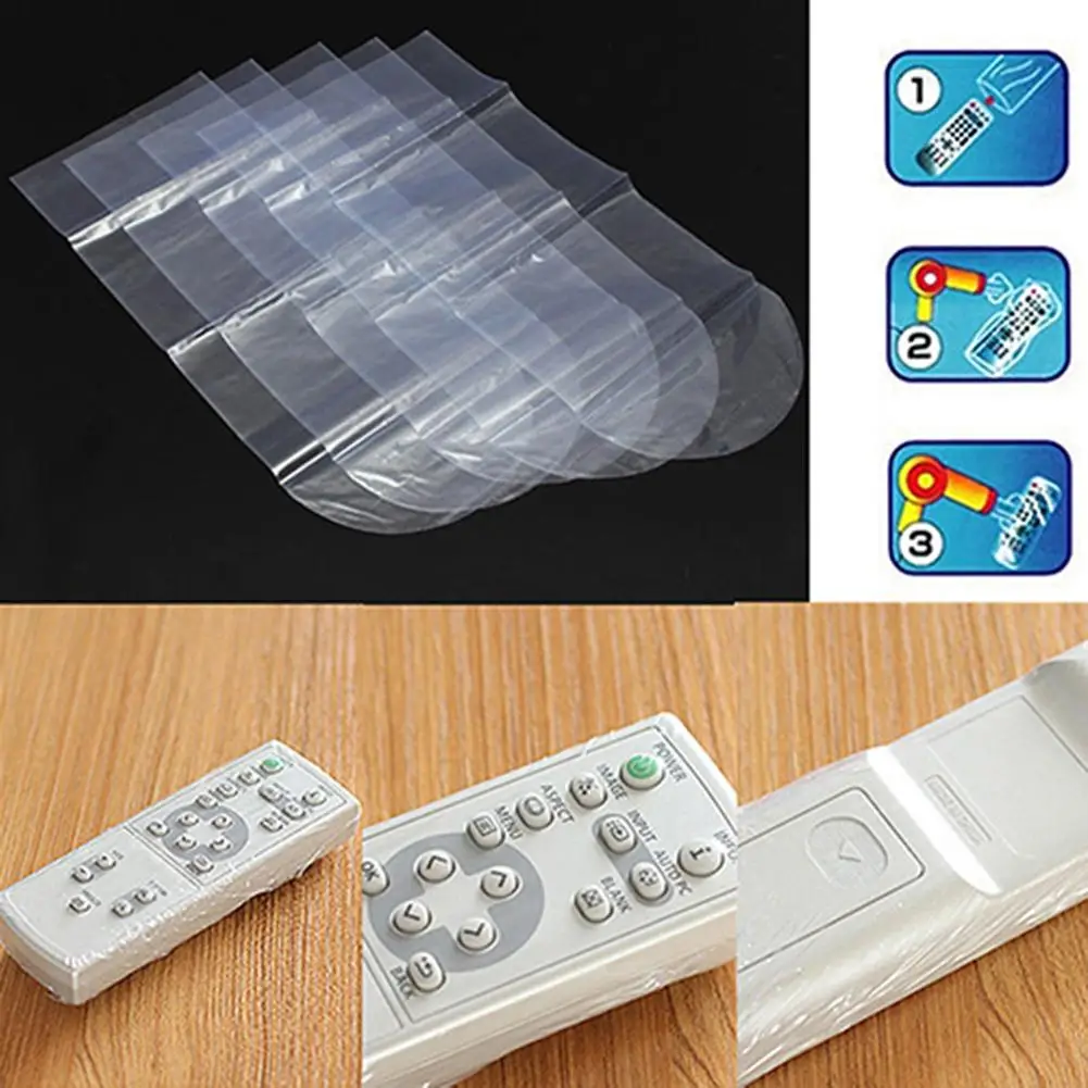 

5Pcs Waterproof Remote Control Cover Heat Shrink Film Protector Cover Air Condition Remote Control Protector Protective Case