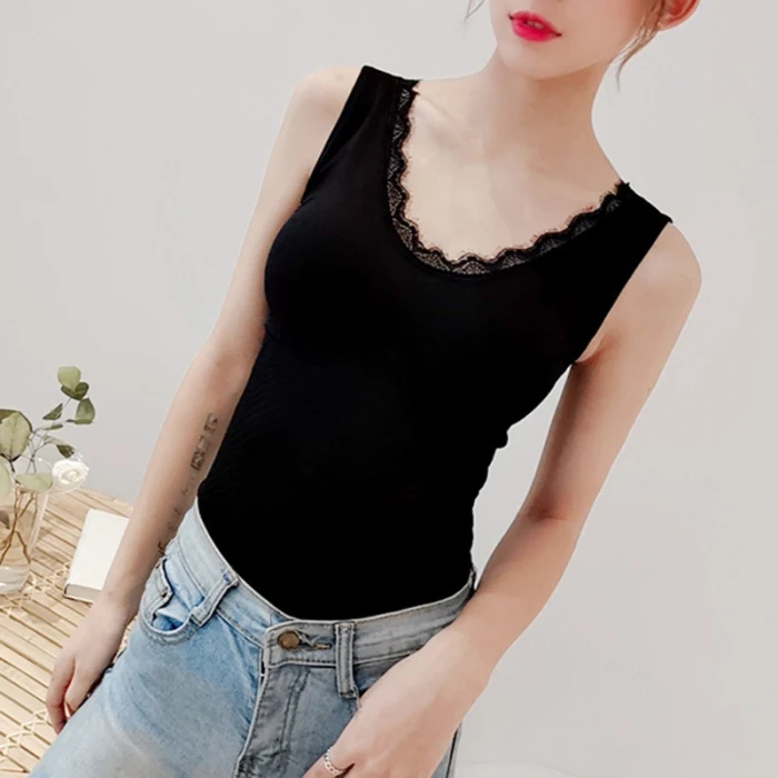 Newly 37 Degree Constant Temperature Womens Underwear Vest with Breast Pad Seamless Tank Top for Winter m99