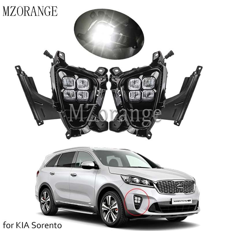 LED FogLights DRL for KIA Sorento prime 2018 2019 2020 Daytime Running Light auto headlights assembly FogLight For cars