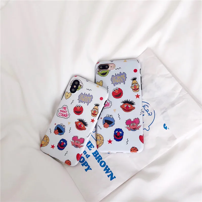 Online Celebrity Style Cartoon Cute Sesame Street Applicable iphonexs MXS Phone Case iPhone 8 Plus/7 Shatter-resistant 6