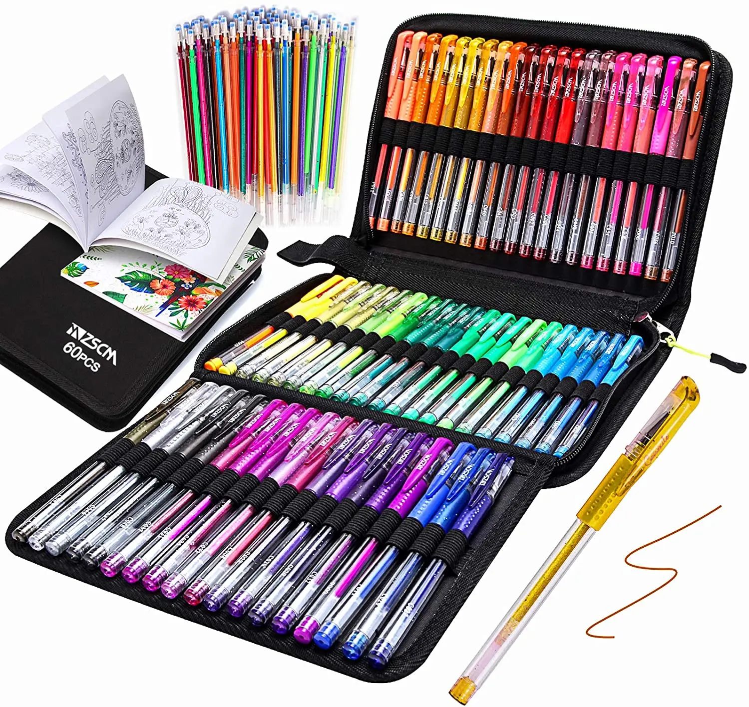 Glitter Gel Pens Adults Coloring Books  Set Colored Pencils Markers - 120  Painting - Aliexpress
