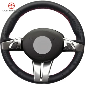 

LQTENLEO Black Artificial Leather Hand Sewing Car Steering Wheel Cover for BMW Z4 E85 (Roadster) 2003-2008 E86 (Coupe) 2005-2008