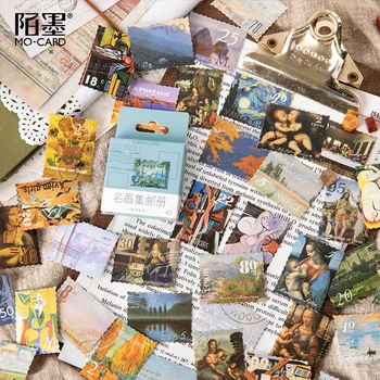 

45pcs/set Kawaii Stationery Stickers Famous Painting Album Decorative Mobile Stickers Scrapbooking DIY Craft Sticker