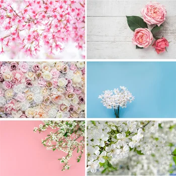 

Vinyl Custom Photography Backdrops Flower and Wooden Planks Theme Photo Studio Background 190117SK-01