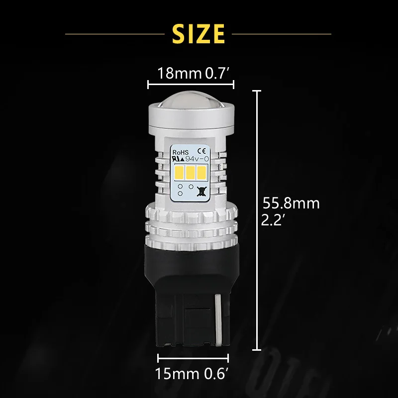 NAO T20 светодиодный 7440 лампочка красный W21W светильник лампы для авто тормоза поворота Янтарный Белый 12 в 14 шт. 3020 SMD чип Автомобильный светодиодный фонарь DRL супер яркий