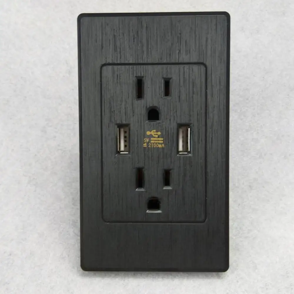 US 2 usb порта домашнее настенное зарядное устройство адаптер розетка двойной USB порт розетки пластина панель США вилка домашнее настенное зарядное устройство адаптер