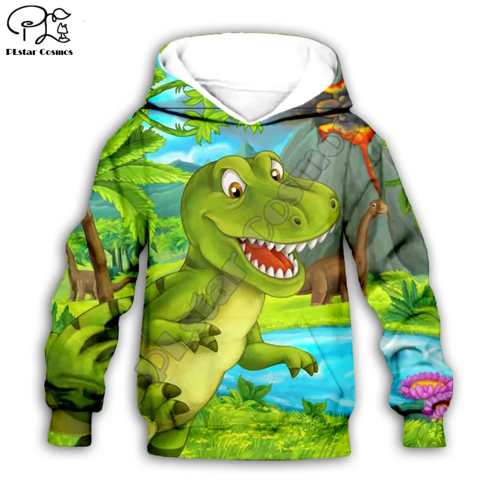 Ropa para niño y niña pequeña, Sudadera con capucha 3D con estampado de dibujos animados de dinosaurio jurásico, sudadera/chaqueta/camiseta, jersey de niño, pantalón K2