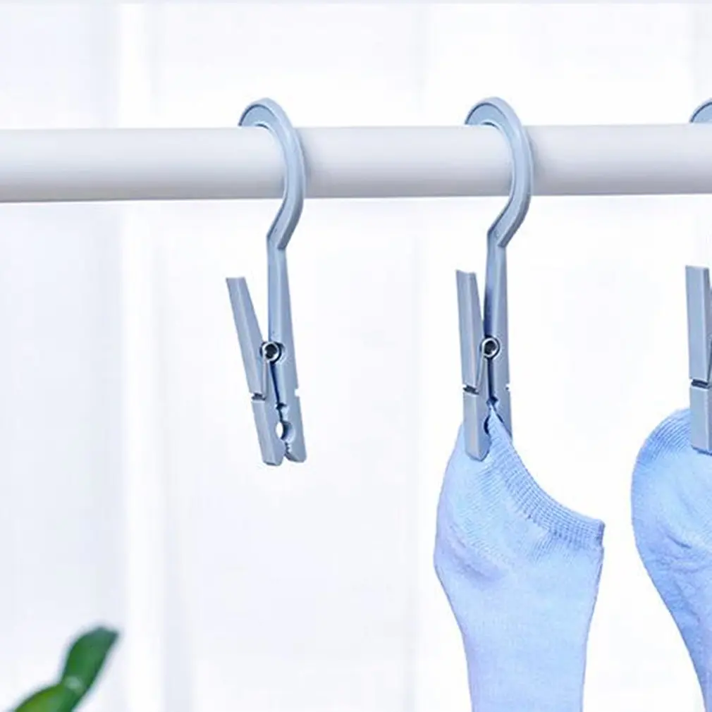 PP Portable Bathrooms Travel Clothes Clip Multifunctional Windproof Tights Hanger Drying Clothes Socks Underwear Peg