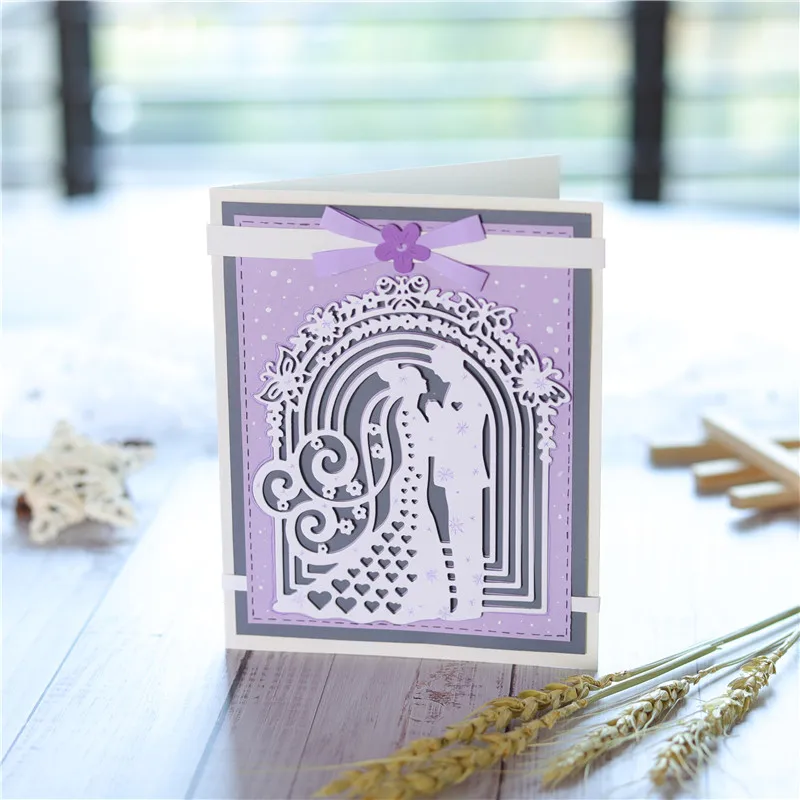 

DiyArts Wedding Bride and Groom Die Cut Metal Dies Scrapbooking Metal Cutting Dies Lace Love Die Cut Photo Album Making