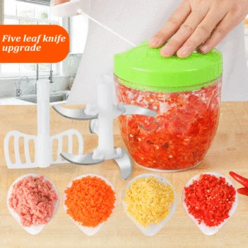 

900MLManual Food Processor High Quality Safe Chopper Blender Slicer Kitchen Essential