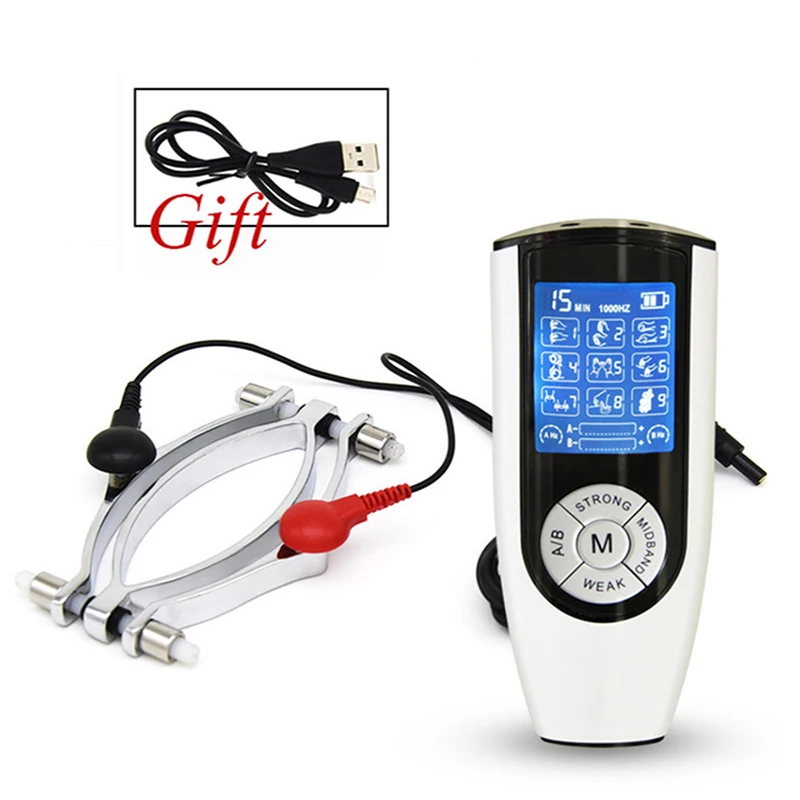 Electric Shock Labia Clip Clitoris Stimulator G-Spot Spreader Clamps Vagina Masturbation Sex Toy for Woman Couples Flirting 18+