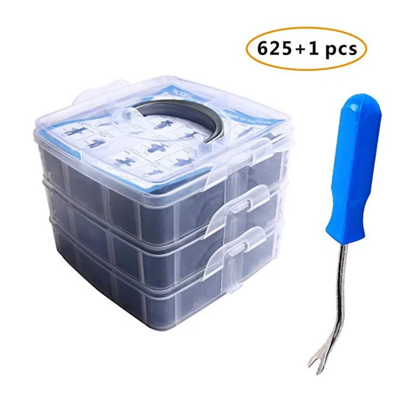 

625 Pcs Fastener Clips with Removal Tool Mixed Car Fasteners Door Trim Panel Auto Bumper Rivet Push Engine Cover Fender