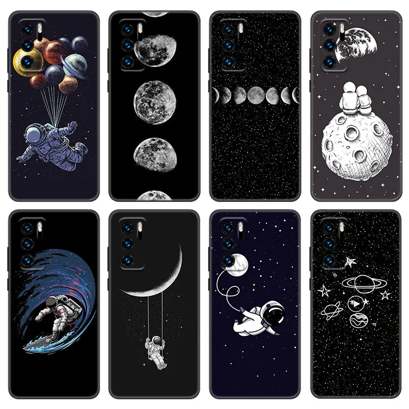 Чехол с космосом для Huawei P50 P40 P30 P20 Pro P10 P9 P8 Lite 2017 P Smart Z S 2021 2020 2019 2018 черный чехол |