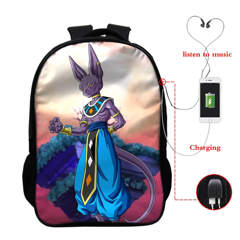 Sac Dos Usb Dragon Ball Z Super Goku разъем для наушников Mochila Dragon Ball рюкзак школьные сумки для девочек-подростков рюкзак для путешествий - Цвет: A15