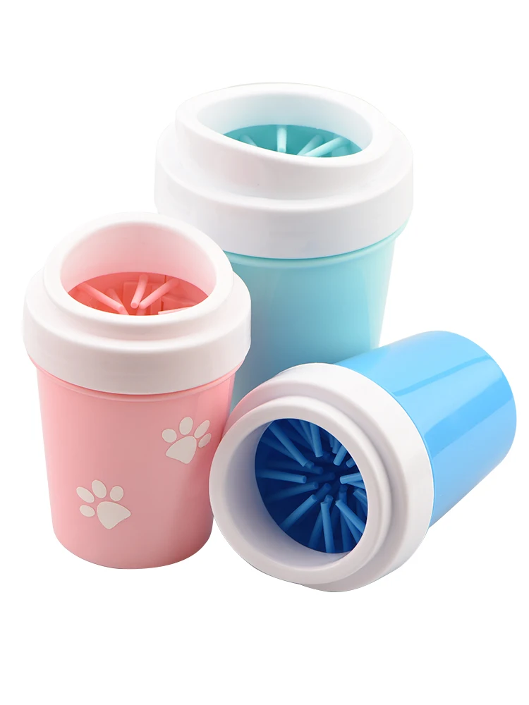 Dog Paw Cleaner Cup Soft Silicone Combs Portable Pet Foot Washer Cup Paw Clean Brush Quickly Wash Dirty Cat Foot Cleaning Bucket