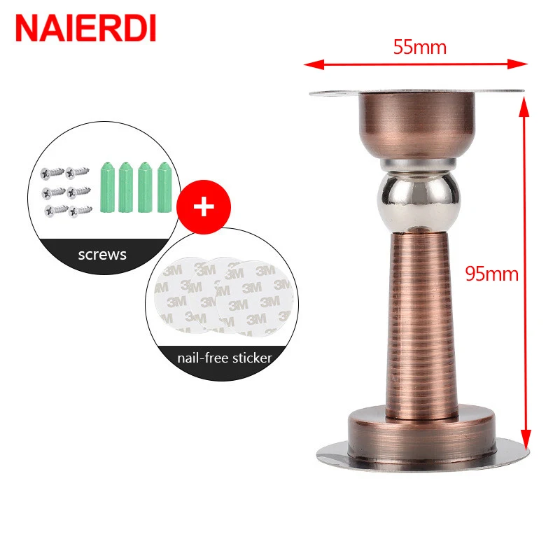 Stainless Steel Door Stopper Magnetic Door Stop Floor Wall Mount Wind-Proof Holder Hardware door stopper,magnetic door stopper